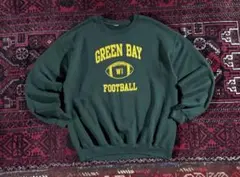 USA古着 カレッジロゴ スウェット トレーナー グリーン XL