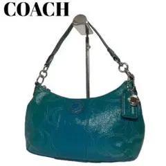美品✨COACH ハンドバッグ シグネチャー エメラルドグリーンA062
