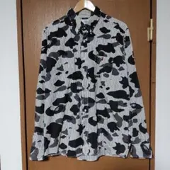A BATHING APE ストライプ ブラック系カモフラ 長袖シャツのサムネイル