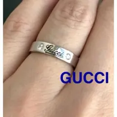 Gucciアイコンプリントリング 2P ダイヤモンド K18ホワイトゴールドWG