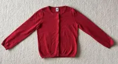 PETIT BATEAU 赤 カーディガン 128cm
