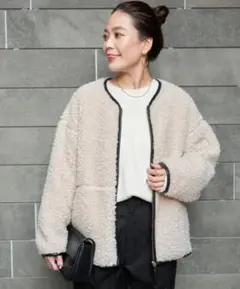 ベーセーストック《追加》《S/Mサイズ展開》ボアパイピングブルゾン2　S