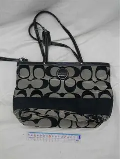 ■コーチ F15112 シグネチャー トートバッグ ブラック系 レディース