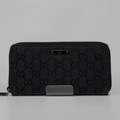 【美品】GUCCI 長財布 ラウンドファスナー GGキャンバス