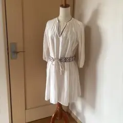 刺繍入り 七分袖 チュニックワンピースのサムネイル