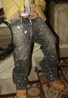 Birth of Royal Child似ラインストーンデニム