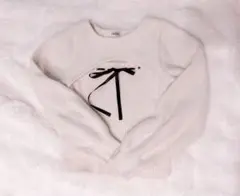 INGNI フェザーリブデコルテオープンリボンニット ホワイト