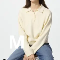 ユニクロ　スムースコットンポロセーター　M
