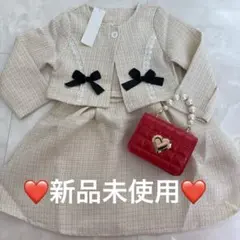 新品未使用♡タグ付き♡リボンジャケット♡ワンピースセット♡95100♡セトア