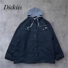 古着 ディッキーズ　ダック地　カバーオール　シャツジャケット　フード付き