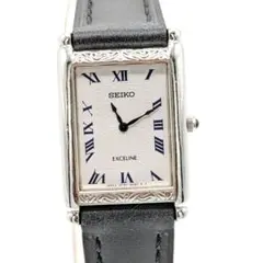 ​【電池ベルト交換済】SEIKO エクセリーヌ 唐草彫り タンク ローマ文字盤