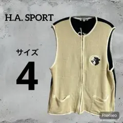 H.A. SPORT ベージュ/黒 ベスト サイズ4
