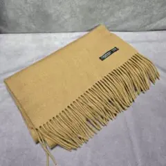 極上 カシミヤ100% マフラー キャメル フリンジ 秋冬