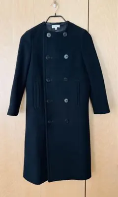 【HYKE】ハイク　ピーコート　Pコート　ロング　ウール　羊毛　ブラック１ HYKE】 ハイク ピーコート Pコート ウール 羊毛 green 2 - メルカリ