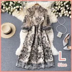 【 新品】レディース　フォーマル　ワンピース　ドレス　パーティー　結婚式L