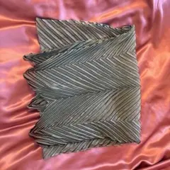 【ほぼ未使用】プリーツプリーズ ミントグリーン ストライプ柄 スカーフ