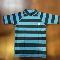 BILLABONG ラッシュガード 130cm 青と黒のストライプ