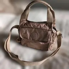 Kipling ベージュ 合成皮革 2wayショルダーバッグ
