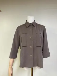 ブラウン テーラードジャケット 7分袖