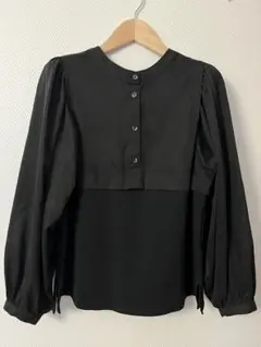 SENSE OF PLACE 黒　 バルーンスリーブ　チュニック　ブラウス