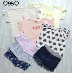 まとめ売り女の子☆95☆半袖トップス☆レギンス☆ショートパンツ☆保育園着