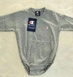 Champion グレー 長袖ロンパース 80