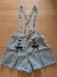 サスペンダー付きジャンバースカート 160サイズ　 アイスブルー