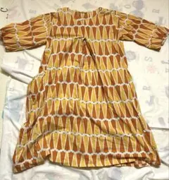 にんじん　野菜　バルーン袖　ナチュラル　食べ物　　幾何学模様