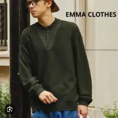EMMA CLOTHES エマクローズ■オーバーサイズ ミリタリージープセーター