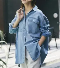 Healthy DENIM Almond　デニムシャツ　ビックシルエットのサムネイル