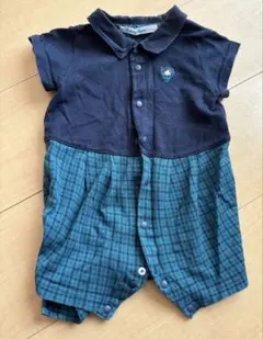 familiar 半袖ロンパース 70サイズ ネイビー チェック