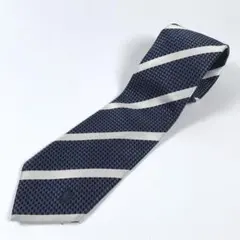 美品 ブラック レーベル クレストブリッジ ネクタイ ストライプ ネイビー