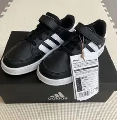 adidas FZ0105ブラック/ホワイト スニーカー　新品未使用19㎝