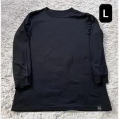 L ユニクロ UNIQLO ヒートテック 長袖 クルーネック ブラック