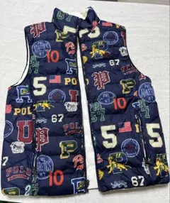 正規品　新品　ポロラルフローレン　ネイビー ホワイト　ダウンベスト 170