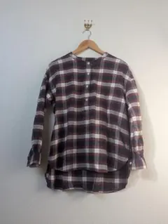 無印良品　チェック柄フランネル長袖シャツ M-Lサイズ