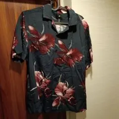 H&M 半袖シャツ 花柄 総柄 ブラック メンズ Mのサムネイル