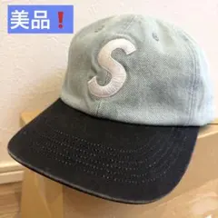 Supreme Washed Denim S Logo 2-Tone Cap