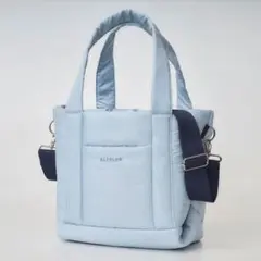 BAYFLOW 底板付き 収納5ポケット キルティングバッグ BLUE