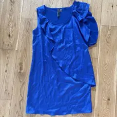 結婚式　お呼ばれ　パーティードレス　青