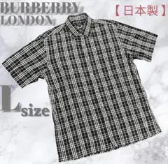 日本製　Burberry London メガチェック 半袖シャツ コットン100