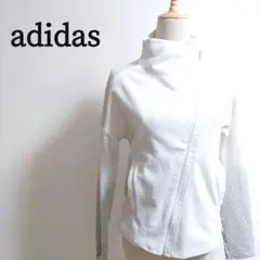 adidasライダースデザイン トラックジャケット メッシュ切替 S グレー