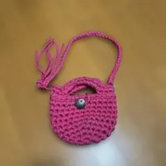 ピンク 編み物 ハンドバッグ