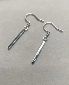 スターリングシルバー シルバー925 シンプル ストレートバー フックピアス