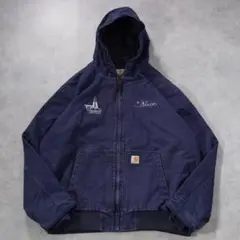 カーハート アクティブジャケット ジップパーカー 古着 XL 紺 17897