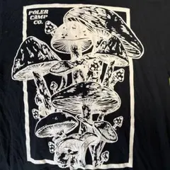 POLER CAMP CO. キノコ柄 Tシャツ ブラック Sのサムネイル