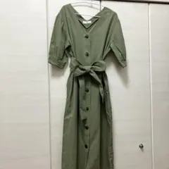 Sonny Label 半袖シャツワンピース カーキ