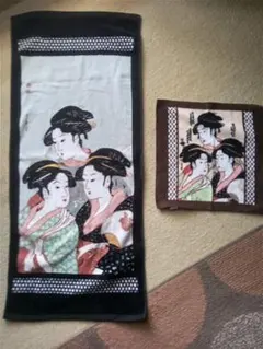浮世絵和柄美人画タオル 2点セット