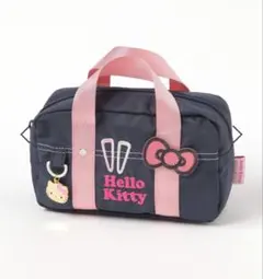 ◆新品◆ハローキティ スクバ風ポーチ ネイビー ティニーティニー