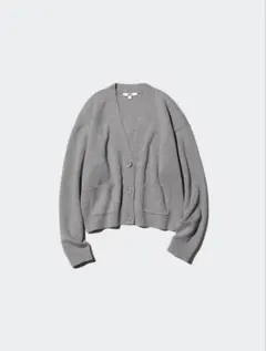ユニクロ　スムースコットンＶネックショートカーディガン L